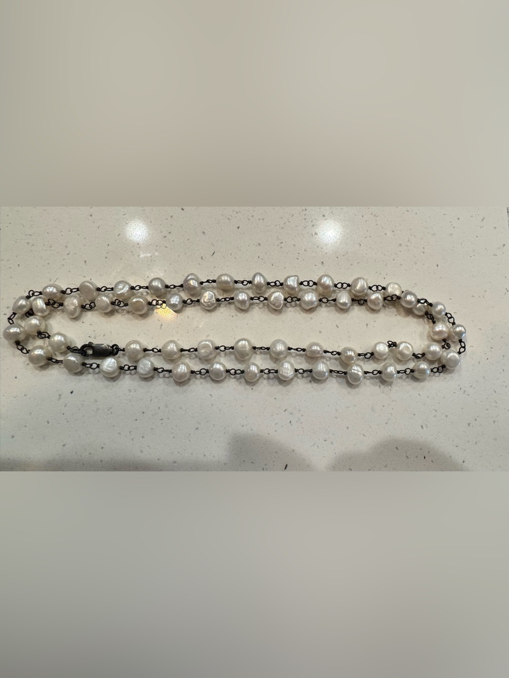 Silpada Fresh Catch Freshwater Pearl Sterling Silver 30" Long Necklace